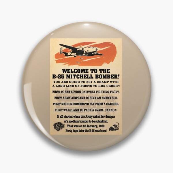 Item preview, B-25 Mitchell WW2 Medium Bomber Facts Welcome Information designed and sold by MilitaryMart.