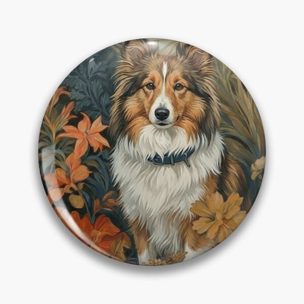 Item preview, Shetland Sheepdog Sheltie Botanical Garden Art designed and sold by AntiqueImages.