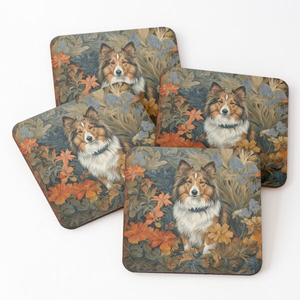 Item preview, Shetland Sheepdog Sheltie Botanical Garden Art designed and sold by AntiqueImages.