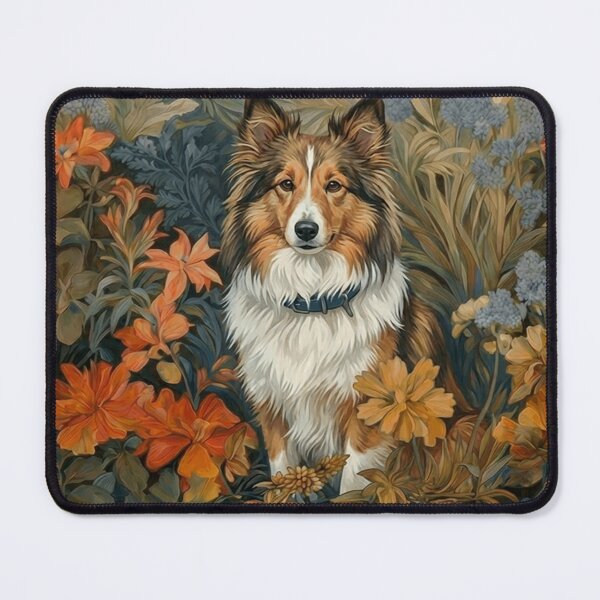 Item preview, Shetland Sheepdog Sheltie Botanical Garden Art designed and sold by AntiqueImages.