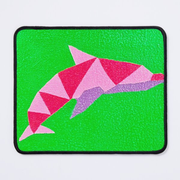Item preview, Geometric Pink Dolphin - Vibrant Minimalist Animal Art designed and sold by AliAltinelArt.