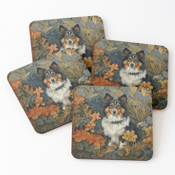 Item preview, Shetland Sheepdog Art Nouveau Floral Sheltie Dog designed and sold by AntiqueImages.