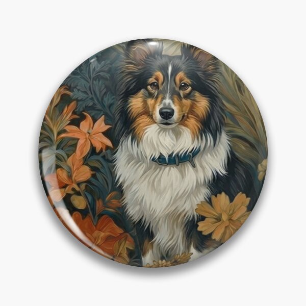 Item preview, Shetland Sheepdog Art Nouveau Floral Sheltie Dog designed and sold by AntiqueImages.