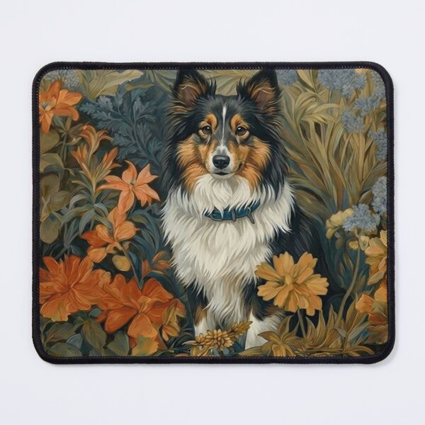 Item preview, Shetland Sheepdog Art Nouveau Floral Sheltie Dog designed and sold by AntiqueImages.
