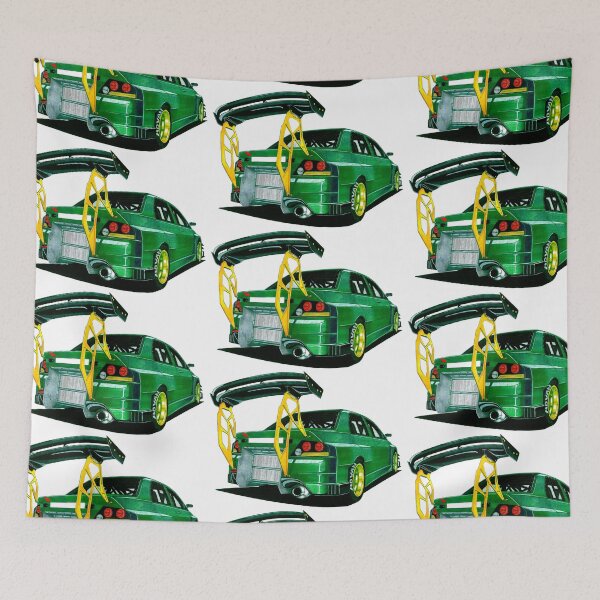 Item preview, Exclusive drawing legendary jdm car green Lancer Evolution 9 with 4G63 Turbo engine designed and sold by Cars23.