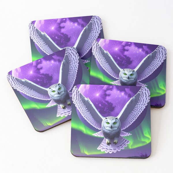 Item preview, Mystic Snowy Owl: Guardian of the Purple Aurora & Celestial Moon designed and sold by Best-Arch900.