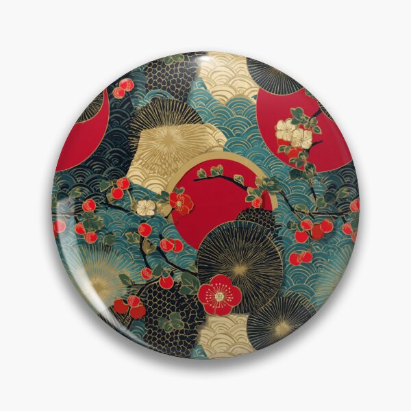 Artikelvorschau, Japanisches Kunstmuster mit Kirschblütenwellen entworfen und verkauft von NicolasGlowArt.
