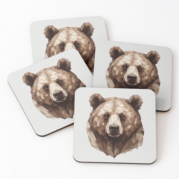 Item preview, Geometric Mosaic Grizzly – Modern Animal Art designed and sold by Tklezardesigns.