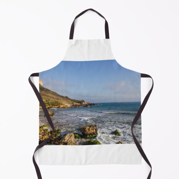 Item preview, Rocky Coastal Beach With Cliffs, Waves and Moss-Covered Boulders Under Blue Sky designed and sold by Nmallia.