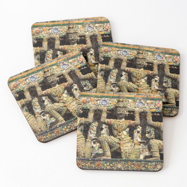 Item preview, Ceramic stuccowork depicting detailed figures at Wat Arun in Bangkok Thailand designed and sold by Kevin Miller Photography.