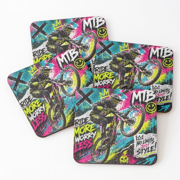 Item preview, Ride More Worry Less – Neon Freestyle MTB Vibes designed and sold by Fextreme.