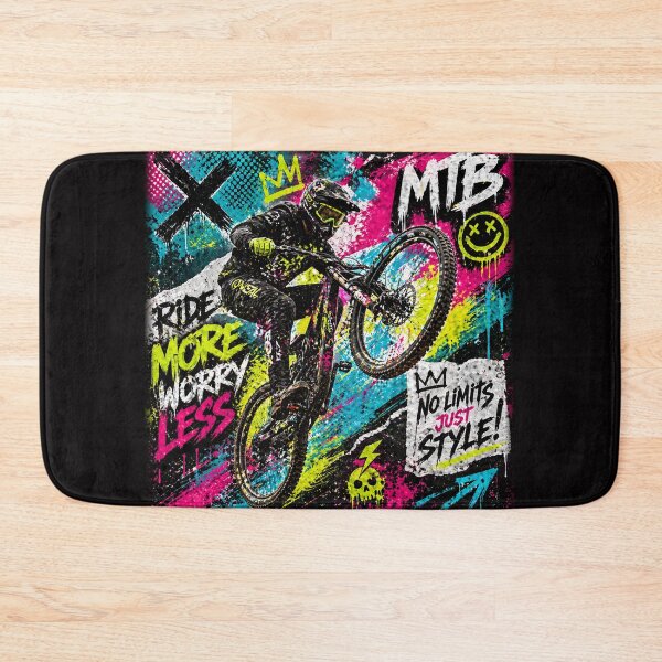 Item preview, Ride More Worry Less – Neon Freestyle MTB Vibes designed and sold by Fextreme.