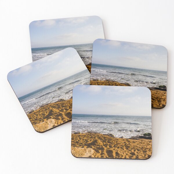 Item preview, Sandy Beach Shoreline With Gentle Waves, Rocky Tide Pools And Clear Blue Sky designed and sold by Nmallia.