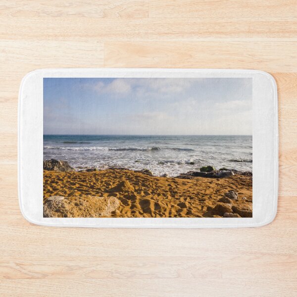 Item preview, Sandy Beach Shoreline With Gentle Waves, Rocky Tide Pools And Clear Blue Sky designed and sold by Nmallia.