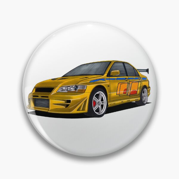 Item preview, Exclusive drawing legendary movie jdm car yellow Lancer Evolution 7 CT9A with 4G63T Turbo engine designed and sold by Cars23.
