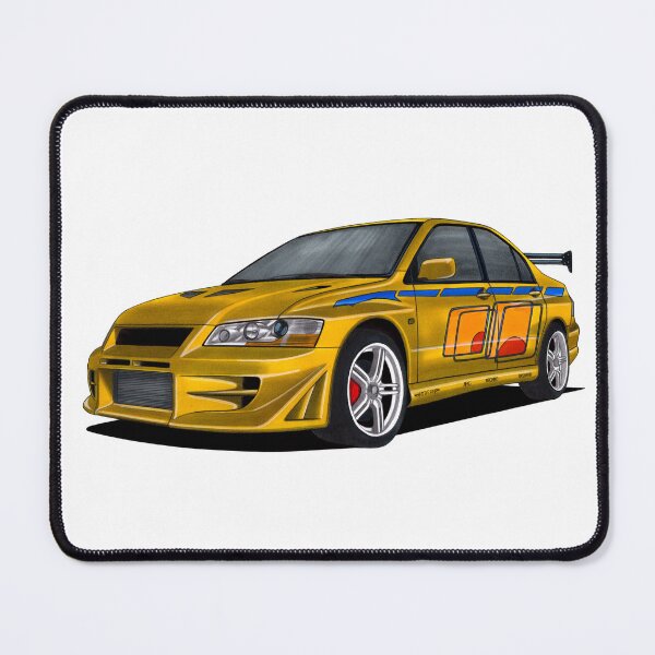 Item preview, Exclusive drawing legendary movie jdm car yellow Lancer Evolution 7 CT9A with 4G63T Turbo engine designed and sold by Cars23.