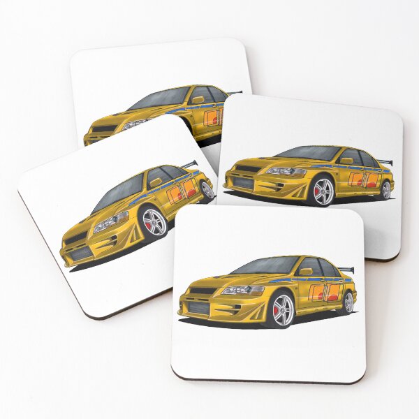 Item preview, Exclusive drawing legendary movie jdm car yellow Lancer Evolution 7 CT9A with 4G63T Turbo engine designed and sold by Cars23.