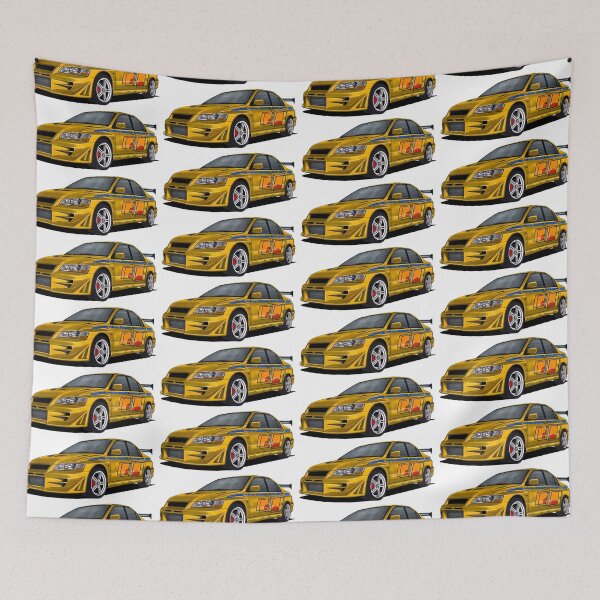 Item preview, Exclusive drawing legendary movie jdm car yellow Lancer Evolution 7 CT9A with 4G63T Turbo engine designed and sold by Cars23.