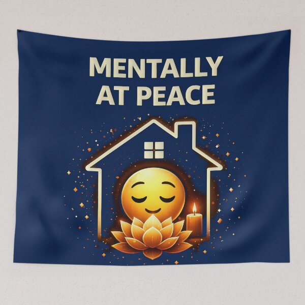 Item preview, Mentally At Peace Aesthetic | Introvert Calm Mood Tee | Cozy Mental Health Shirt | Soft Minimal Relax Vibes designed and sold by FunkyVista.