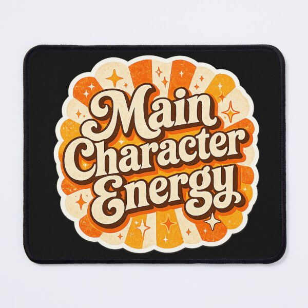 Item preview, Main Character Energy – Retro Sunburst Typographic Art | Empowerment Gift designed and sold by irfanshikh.