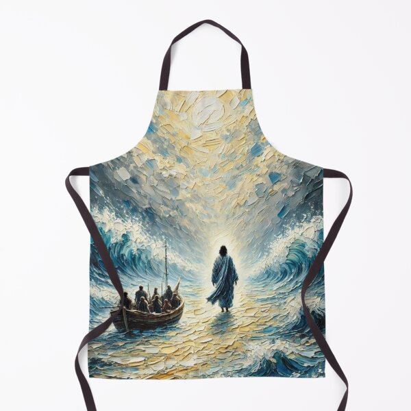 Item preview, Jesus Is The Way – Walking on Water Christian Art Print, Biblical Faith Ocean Painting designed and sold by Jesus-istheway.