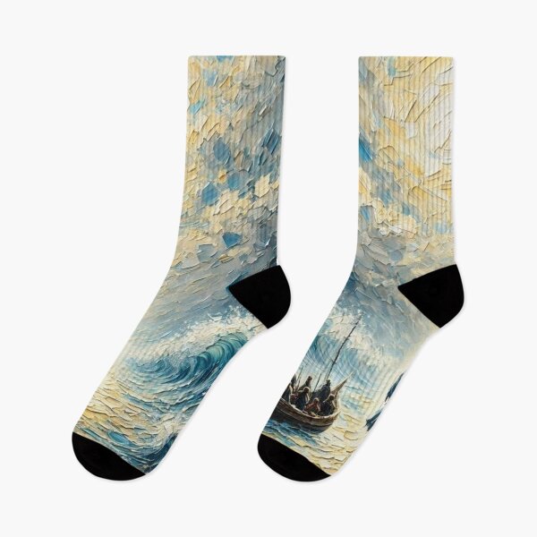 Item preview, Jesus Is The Way – Walking on Water Christian Art Print, Biblical Faith Ocean Painting designed and sold by Jesus-istheway.