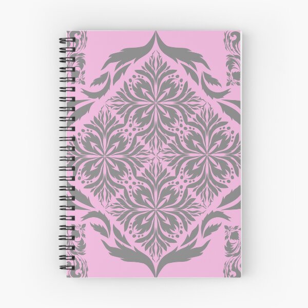 Item preview, Elegant Pink and Grey Damask Floral Pattern Background designed and sold by AdesignbyG.