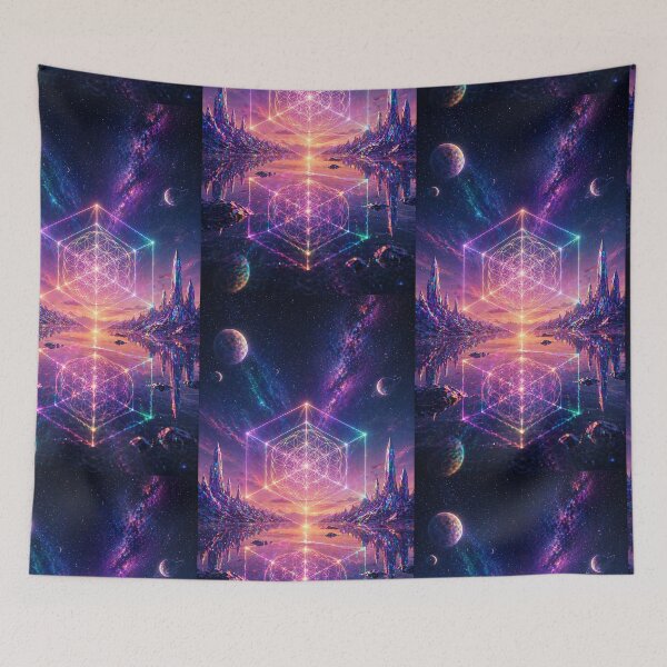 Item preview, Psychedelic Crystal Planet | Sacred Geometry Lanscapes designed and sold by monkeybusiness.pt.