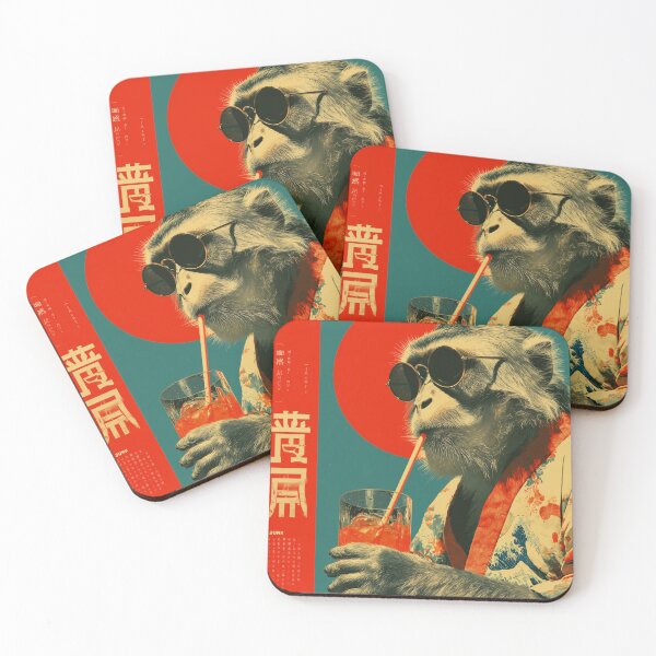 Item preview, Japanese Summer Jazz Festival Poster. Macaque Monkey Vintage Music Art, Retro Collage Style Art Print designed and sold by Tokyo-Punch.