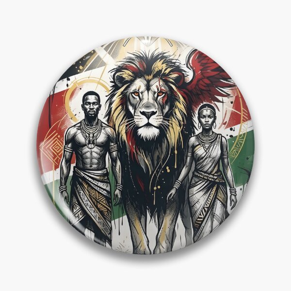 Item preview, Kenya Lion and Warriors with Mount Kenya designed and sold by VoidAnimeStudio.