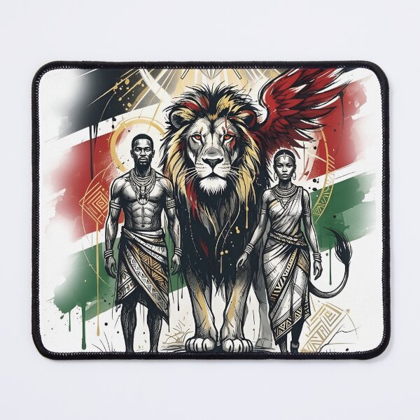 Item preview, Kenya Lion and Warriors with Mount Kenya designed and sold by VoidAnimeStudio.