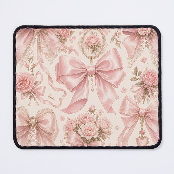 Item preview, Coquette Bow Aesthetic – Satin Pink Ribbon Roses Feminine Art | Soft Girl Gift designed and sold by irfanshikh.