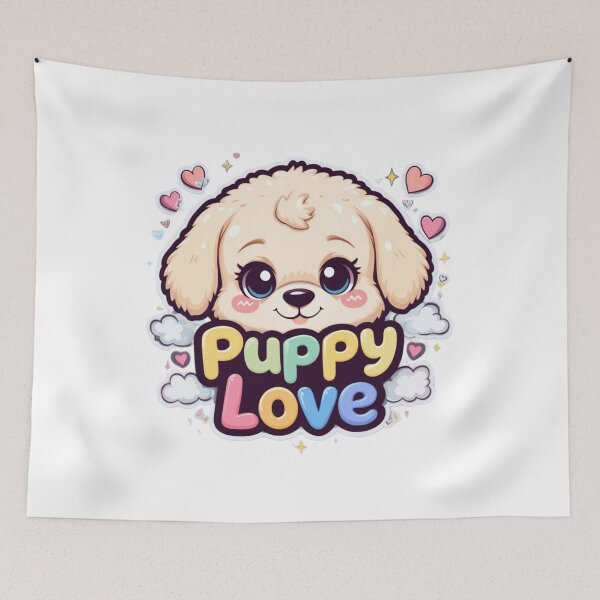 Item preview, Puppy Love Cute Fluffy Puppy Kawaii Pastel Dog Lover T-Shirt designed and sold by Amitabr14.