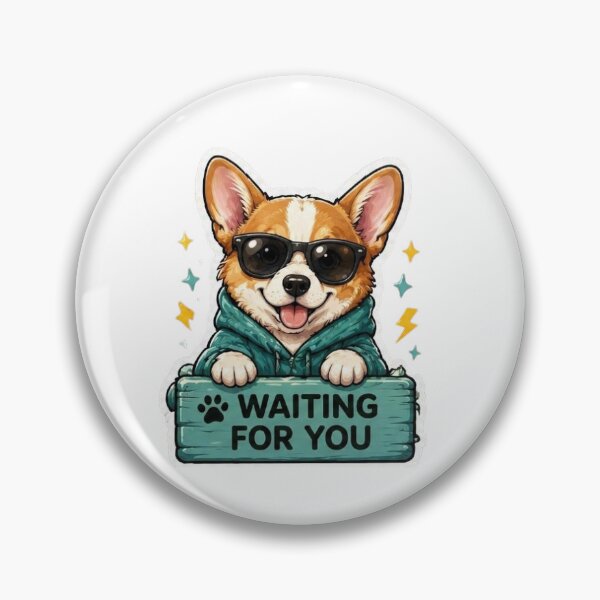 Item preview, Cool Hoodie Corgi Waiting For You Sticker designed and sold by SainiArt19.