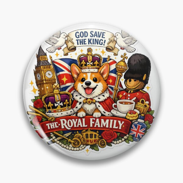 Item preview, God Save The King Funny British Royal Family Design – Cute Corgi UK Patriotic Art designed and sold by GarnerSupplyCo.