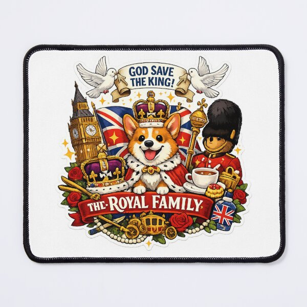 Item preview, God Save The King Funny British Royal Family Design – Cute Corgi UK Patriotic Art designed and sold by GarnerSupplyCo.