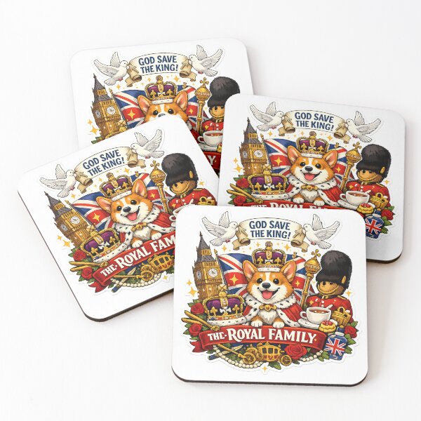 Item preview, God Save The King Funny British Royal Family Design – Cute Corgi UK Patriotic Art designed and sold by GarnerSupplyCo.