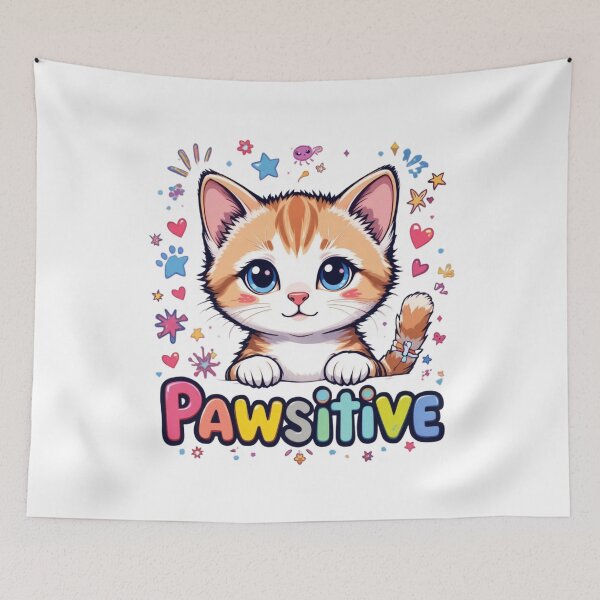 Item preview, Stay Pawsitive Cute Cat Positive Quote Cat Lover T-Shirt designed and sold by Amitabr14.