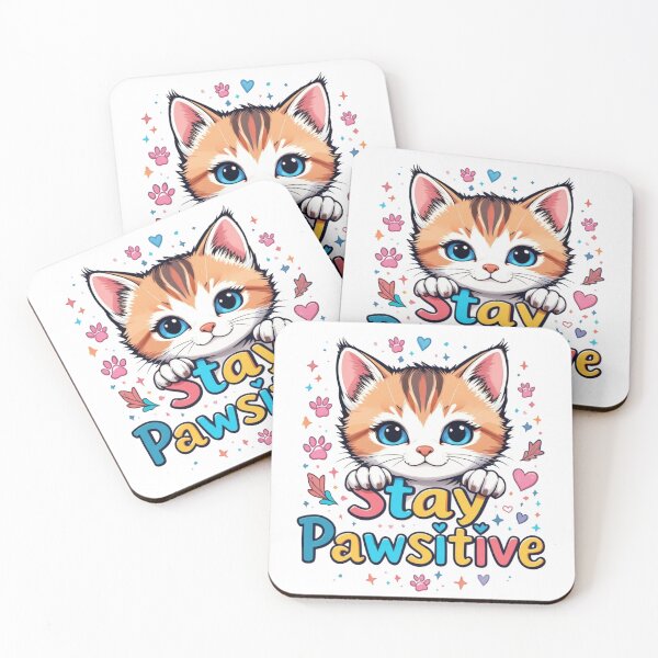 Item preview, Stay Pawsitive Cute Kitten Positive Quote Cat Lover T-Shirt designed and sold by Amitabr14.