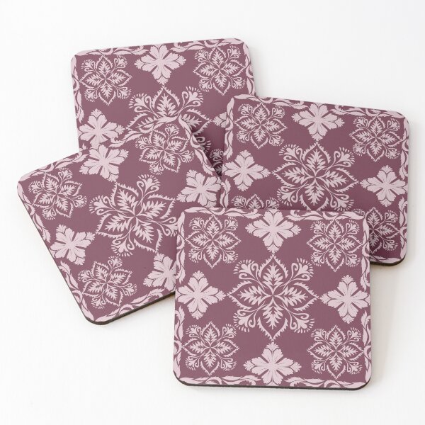 Item preview, Elegant Burgundy and Pink Damask Floral Ornament Background designed and sold by AdesignbyG.