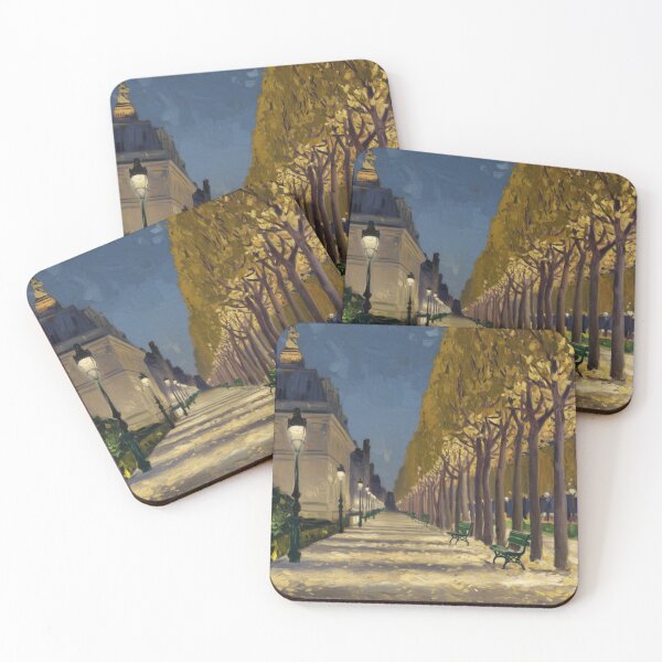 Item preview, Paris Night Avenue | Golden Trees and Evening Lights. Art By Carraann.  designed and sold by CARRAANN.