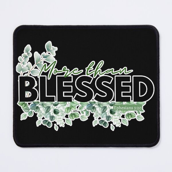 Item preview, More Than Blessed Christian Shirt – Ephesians 3:20 Faith Tee with Minimalist Greenery Design designed and sold by ArtsBorn2Create.