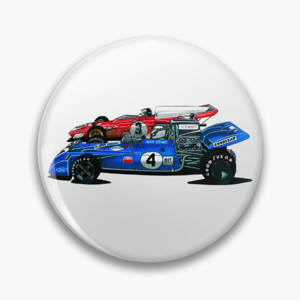 Item preview, Exclusive drawing legendary classic racing cars blue Tyrrell DFV 3,0 V8 and red 312B V12 designed and sold by Cars23.