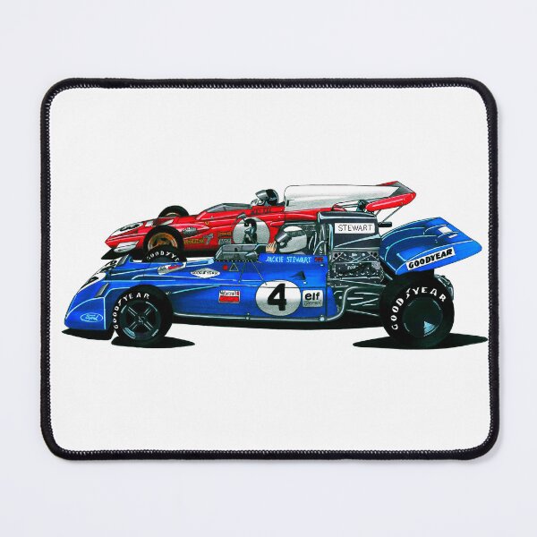 Item preview, Exclusive drawing legendary classic racing cars blue Tyrrell DFV 3,0 V8 and red 312B V12 designed and sold by Cars23.