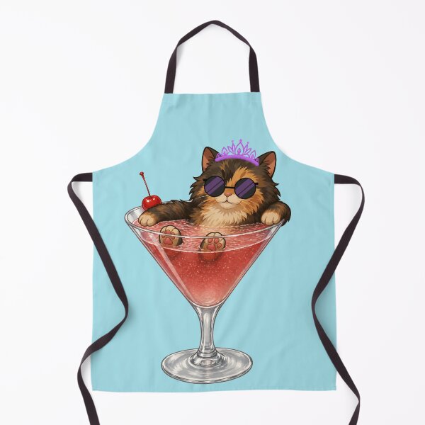 Item preview, Princess Donut Relaxing in a Dirty Shirley | Funny Cat Martini Glass Design | Dungeon Crawler Inspired Art designed and sold by RollForDesignCo.