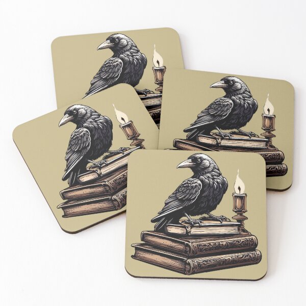 Item preview, Vintage Crow on Books with Candle – Dark Academia Illustration designed and sold by semenol.