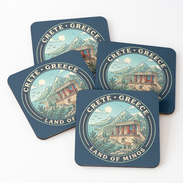 Item preview, Crete Greece Illustration Travel Art Badge designed and sold by KrisSidDesigns.