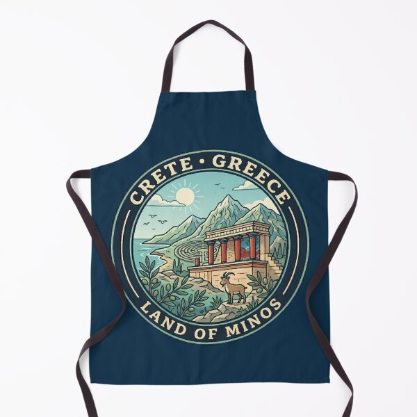 Item preview, Crete Greece Illustration Travel Art Badge designed and sold by KrisSidDesigns.