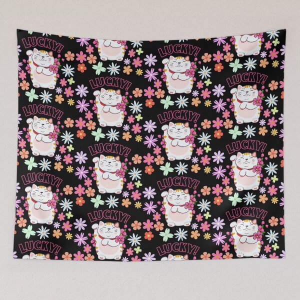 Item preview, Waving Lucky Cat Flower Power designed and sold by GumStreet.