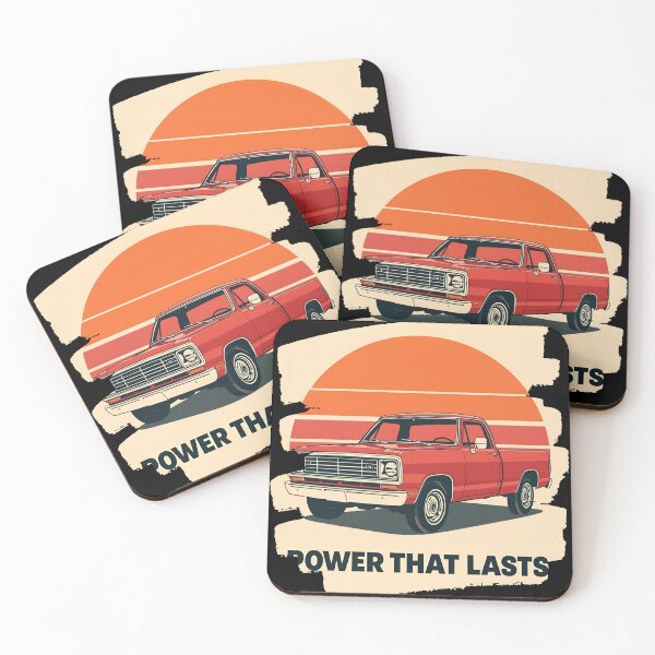 Item preview, Dodg D100 1972 pickup framed by a retro sunset nostalgic background 21 designed and sold by Neon G.